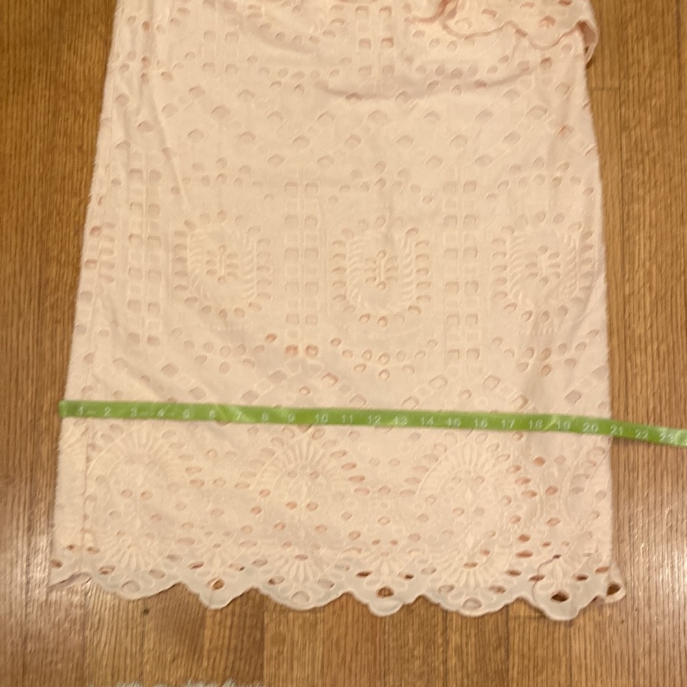 Loft NWT Pale Pink One Shoulder Cotton Eyelet Dress Size 4 - Picture 14 of 16